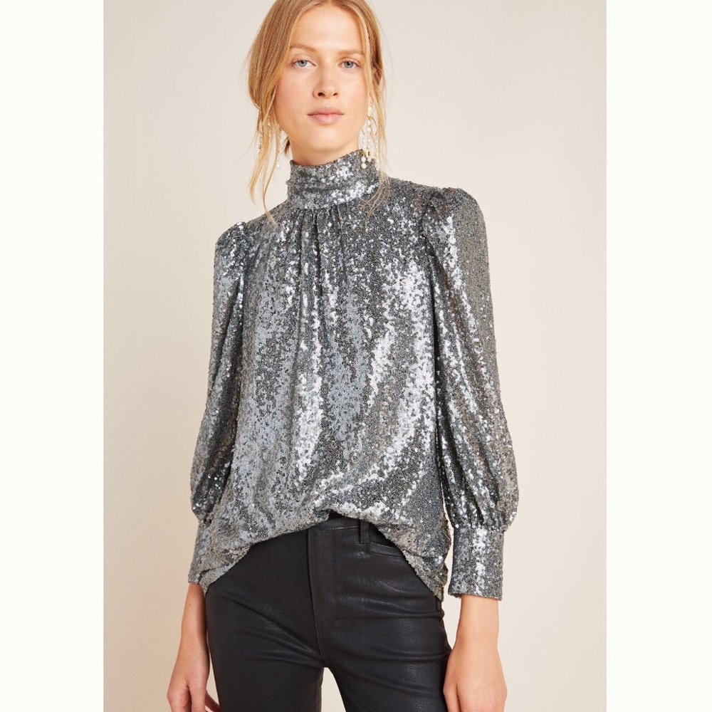 Anthropologie Sunday in Brooklyn - Luna Sequined Blouse